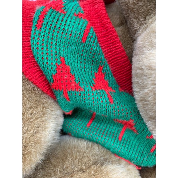 Commonwealth Holiday Moose, 1991 Christmas Tree Decorated Sweater Red Cap Cordur - Picture 3 of 14